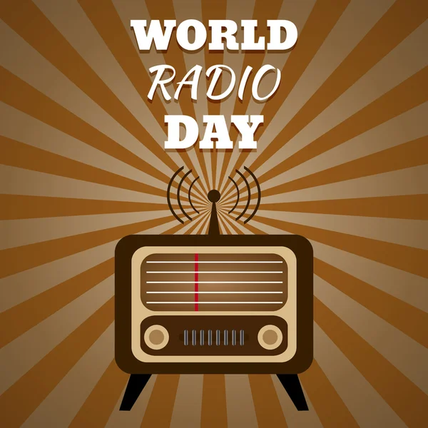 Vektorillustration eines Radios zum Weltradtag Folge 10 — Stockvektor