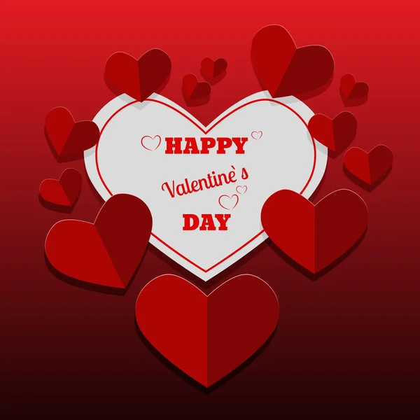 Aftelkalender voor Valentijnsdag abstracte achtergrond met rood hart. Vector illus — Stockvector