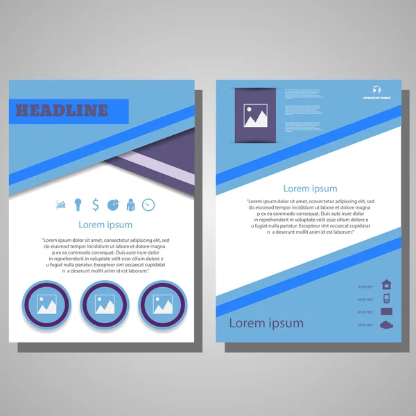 Violett blå färg broschyr Flyer design Layout template.infogr — Stock vektor