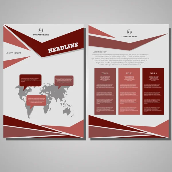 Modelo de layout de design de brochura, tamanho A4, primeira página e verso p —  Vetores de Stock