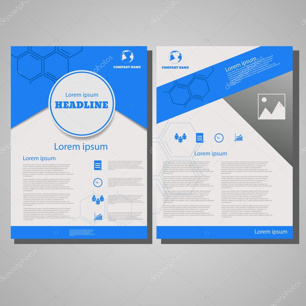 Blue colour Brochure Flyer design Layout template, size A4, Fron