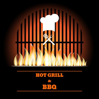 Barbekü yangın ızgara yaratıcı tasarım eps10 vektör çizim.