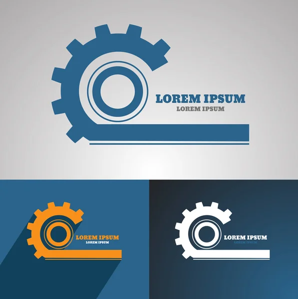 Gear vector logo icon template. Machine, progress, teamwork logo — Stock Vector