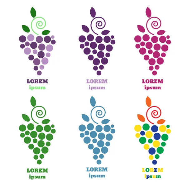 Eps 10 Grapes vector terisolasi. Ikon anggur. Logo anggur. Anggur - Stok Vektor