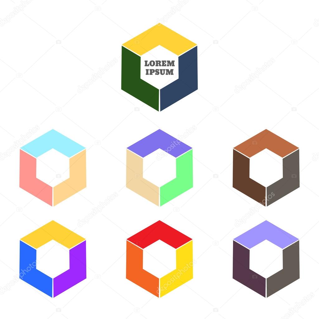 Abstract logo vector template. Corner geometric shape and symmetric symbol, square icon, box logo or box square shape. Company logo. Geometric design. Square logo. Square design. Eps 10.