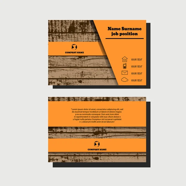 Vetor de madeira abstrata cartões de visita criativos eps 10 — Vetor de Stock