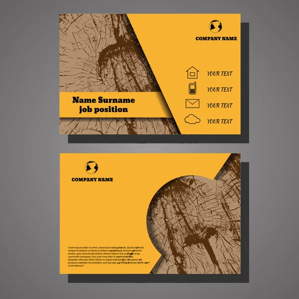 Vector abstracto diseño de madera creativa tarjetas de visita eps 10 — Vector de stock