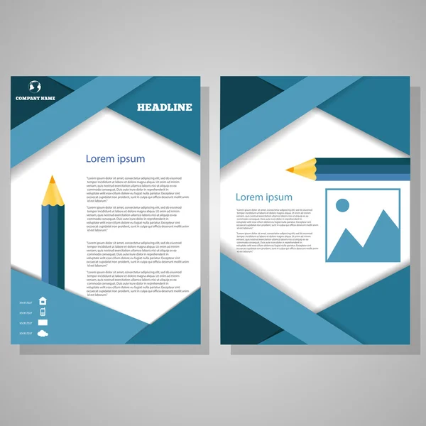 Ενημερωτικό φυλλάδιο φυλλάδιο διάταξης πρότυπο σχεδίασης, το μέγεθος A4, Front page και — Διανυσματικό Αρχείο