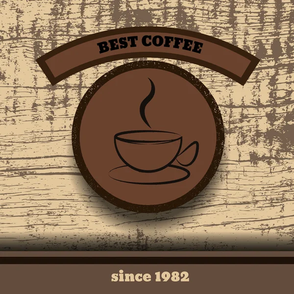 Vintage houten retro koffie Stampe ontwerp beste koffie vector ep — Stockvector