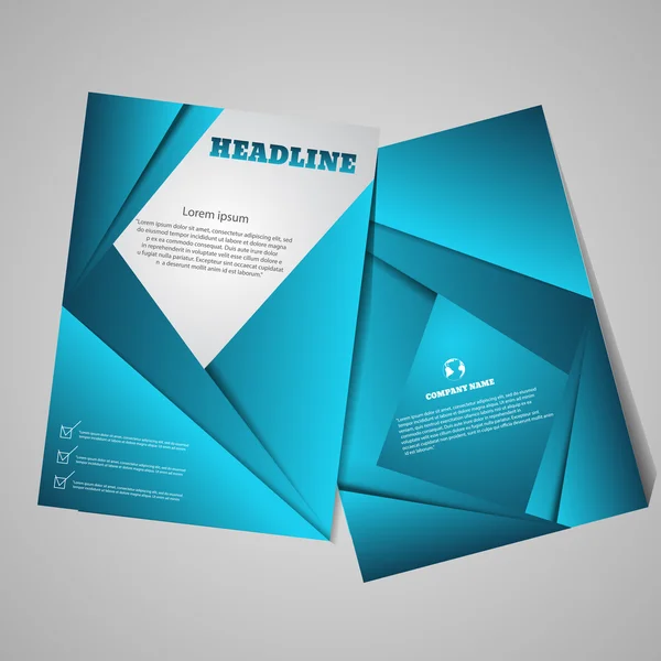 Brochure Flyer ontwerpen. Blauwe gestileerd brochure ontwerp eps 10 — Stockvector