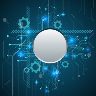 Teknolojik elemen ile soyut mavi teknolojik arka plan