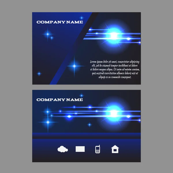 Visitenkartenvorlage Lichteffekt eps 10 Design — Stockvektor