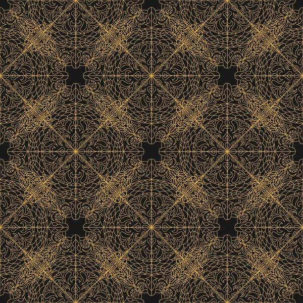 Векторный бесшовный орнамент. Ручной рисунок мандала текстура, Вин — стоковый вектор
