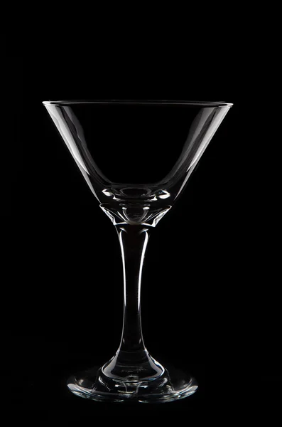 Vetro Martini vuoto su sfondo nero studio girato — Foto Stock