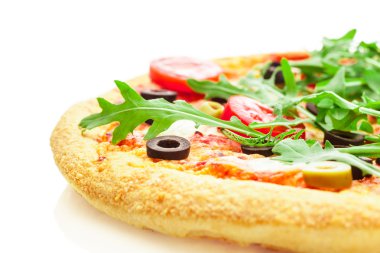 Rucola lezzetli pizza