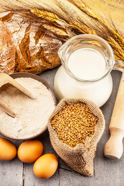 Vete korn och mjöl — Stockfoto