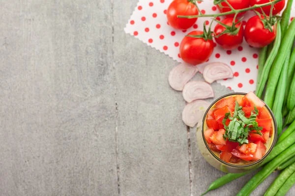 Leckere Gazpacho-Suppe — Stockfoto