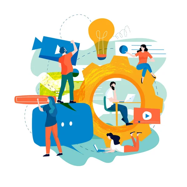 Web sitesi ve mobil web sitesi geliştirme, SEO optimizasyonu, mobil uygulamalar ve iş çözümleri vektör çizimi