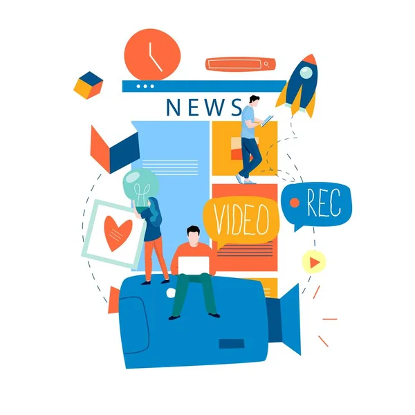 Contenido Noticias Línea Actualización Noticias Sitio Web Noticias Diseño Ilustración — Vector de stock