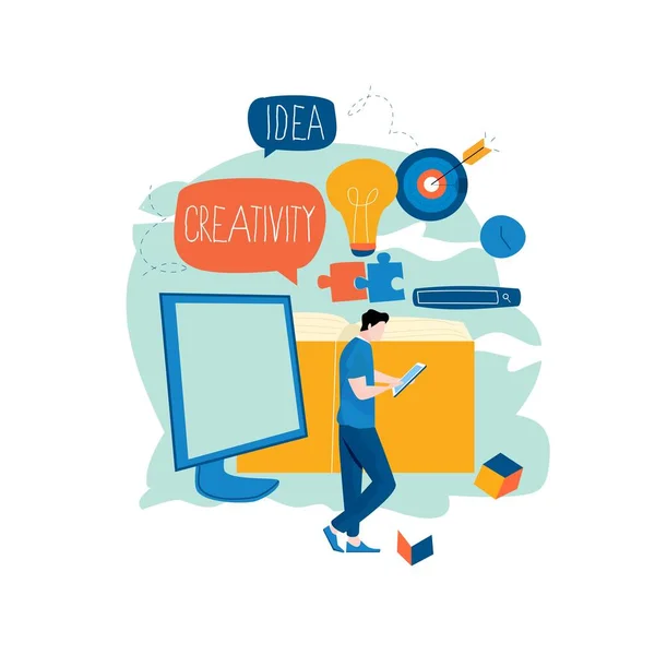 Eğitim, uzaktan eğitim, internet eğitimi, e-öğrenme, uzaktan öğrenme düz vektör çizimi. Çevrimiçi sınıflar, eğitim kursları, dersler, mobil ve web grafikleri için ev öğrenimi tasarımı