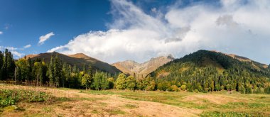 Abhazya, Caucasus sırt üzerinde renkli sonbahar