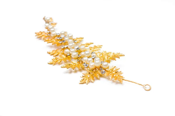 Arany art tiara elszigetelt fehér background — Stock Fotó