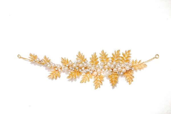 Golden art tiara isolated on a white background — Stock Photo, Image