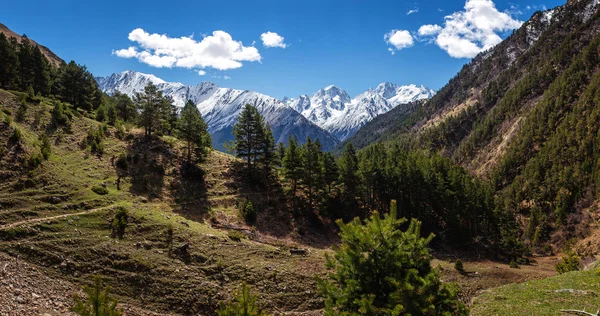 Vista panorámica de la cresta principal del Cáucaso en verano —  Fotos de Stock