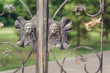 Kapıya iki demir aslan başı