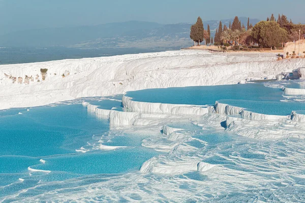 Famosos Travertinos Localidad Turca Pamukkale Cerca Ciudad Denizli Brotes Roca — Foto de Stock