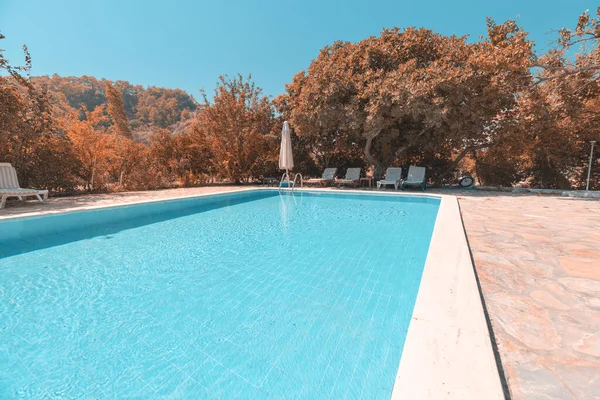 Piscine Campagne Automne — Photo