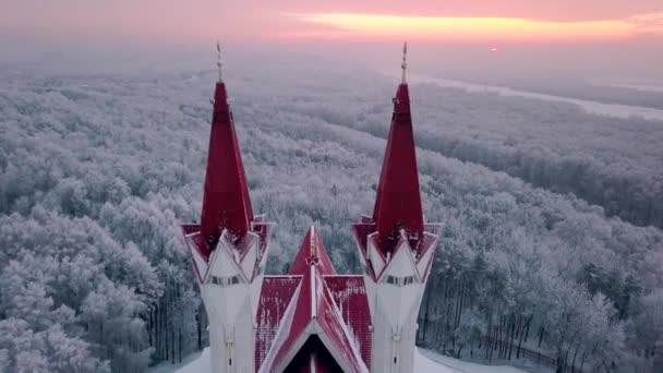 Pandangan Drone Udara Terhadap Markah Tanah Terkenal Dari Masjid Ufa — Stok Video