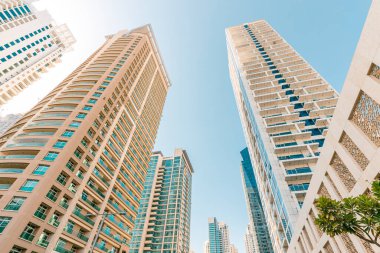İkametgah binaları ve Dubai, BAE 'deki kentsel gelişim - alt görünüm