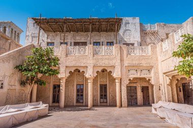 23 February 2021, Dubai, UAE: The majestic House of Sheikh Said Al Maktoum in traditional Arabic architecture which now houses the museum clipart