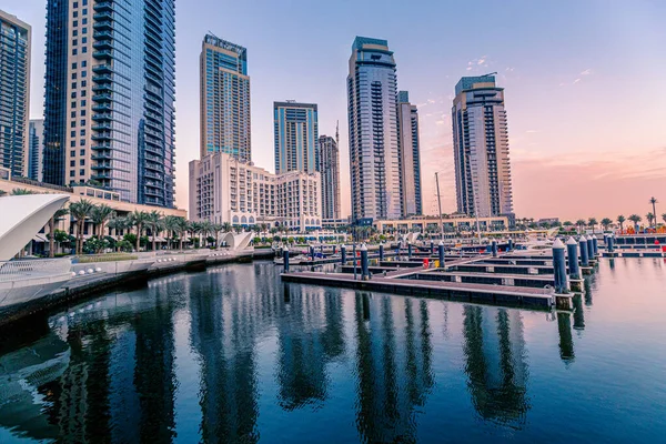 Hotéis Apartamentos Edifícios Arranha Céus Residenciais Vista Panorâmica Dubai Marina — Fotografia de Stock