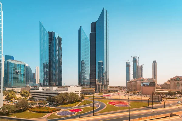 2021 Február Dubai Egyesült Arab Emírségek Central Park Towers Légi — Stock Fotó