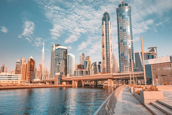 Februari 2021 Dubai Uea Pencakar Langit Tinggi Mewah Dengan Kantor — Stok Foto