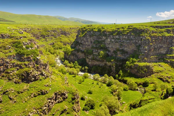 Vista Panorámica Del Pintoresco Cañón Desfiladero Tallado Las Rocas Por — Foto de Stock