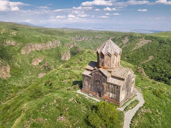 Vista Aérea Del Dron Famosa Iglesia Vahramashen Ubicada Cerca Fortaleza — Foto de Stock