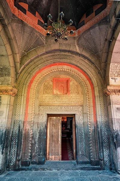 Portail Entrée Ancienne Église Arménienne Saint Gevorg Avec Une Porte — Photo