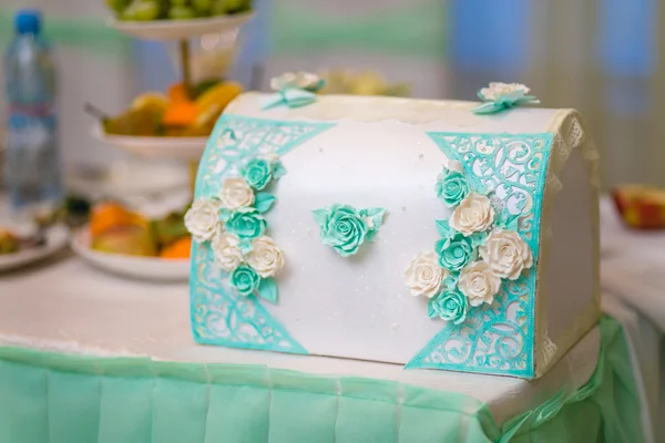 Caja de boda azul — Foto de Stock