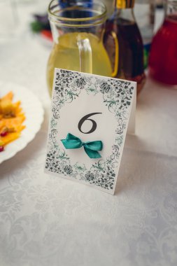 Boş olay konuk kartı Ziyafet masada Restoran