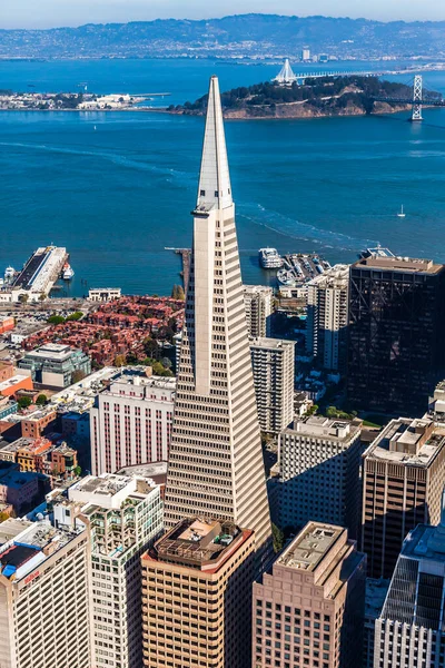 San Francisco November Flygfoto Över Transamerica Pyramid Och Centrala San — Stockfoto