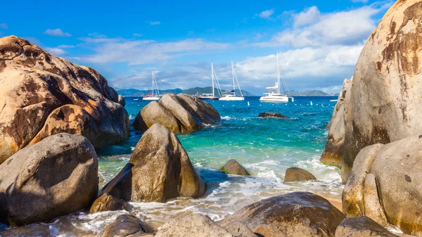 Parque Nacional Los Baños Virgin Gorda Islas Vírgenes Británicas Imágenes de stock libres de derechos