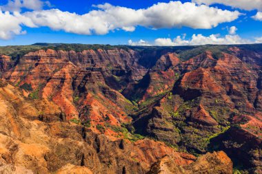 Waimea Kanyonu, Kauai 'de engebeli bir manzara..