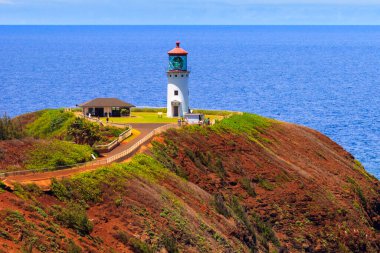 Kilauea lighthouse on a sunny day in Kauai, Hawaii Islands. clipart