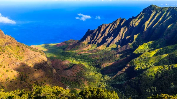 Vista Incrível Vale Kalalau Costa Pali Kauai — Fotografia de Stock