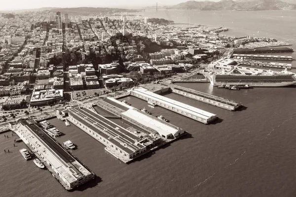 Luchtfoto Van Stad San Francisco Pijlers — Stockfoto