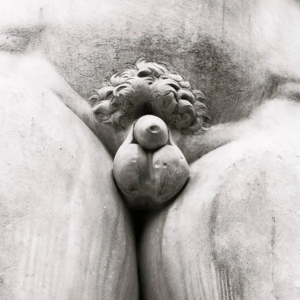 Close Estátua David Frente Galeria Uffizi Florença Itália — Fotografia de Stock