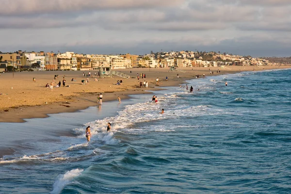 Zonsondergang Boven Venice Beach Californië Rechtenvrije Stockafbeeldingen